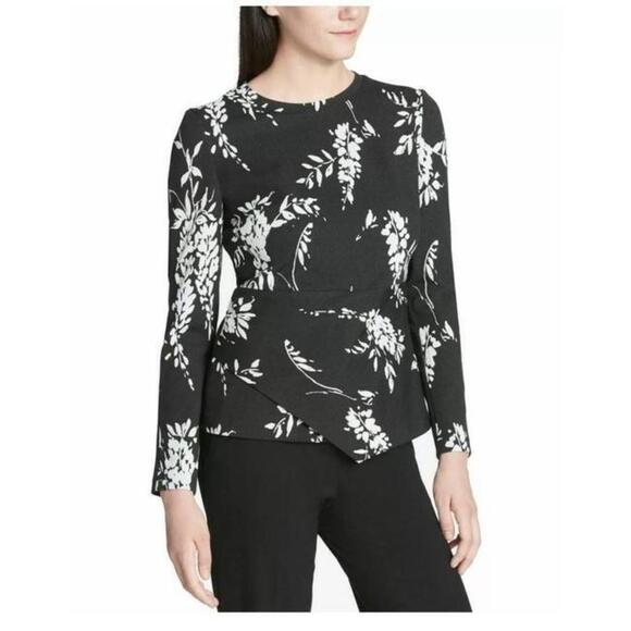 Calvin Klein Jacquard Crossover Top - Picture 1 of 5